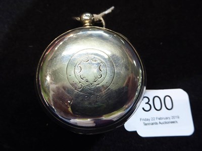 Lot 300 - A silver verge pocket watch with a painted scene dial, movement signed D Edmonds, Liverpool,...