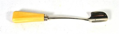 Lot 304 - A George III silver marrow scoop, William Knight, London 1817, with ivory handle, 24cm long