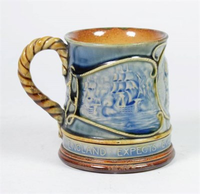 Lot 340 - A Royal Doulton mug, commemorating Lord Nelson ''England expects every man will do his duty''