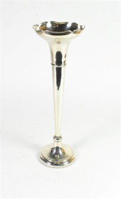 Lot 346 - A silver trumpet shaped vase, Henry Williamson Ltd, Birmingham 1912, 29.5cm high