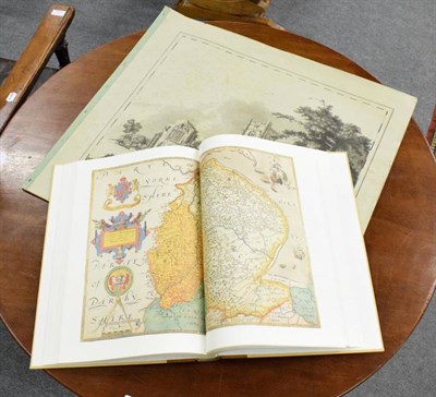 Lot 364 - A limited edition facsimile publication, Saxton's Atlas, calf spine, slip case and replica...