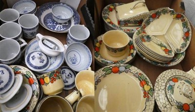 Lot 1000 - A Bursley ware 'Pomme D'or' pattern part tea set together with other ceramics (three boxes)