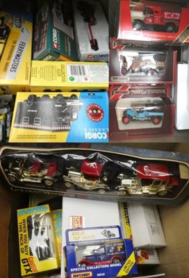 Lot 1020 - Three boxes of Corgi and other Diecast models including commercial vehicles and a Golden...