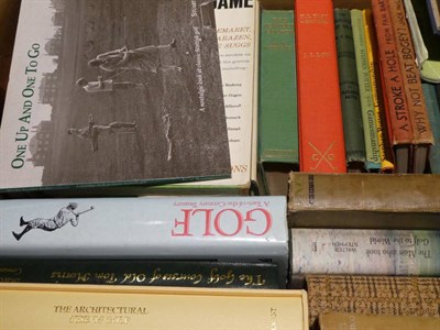 Lot 1051 - Five boxes of books containing a comprehensive collection of golf related books and publications