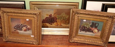 Lot 1083 - William Daniel Penny (1834-1924) A trio of signed still life studies, one oil on canvas, two...