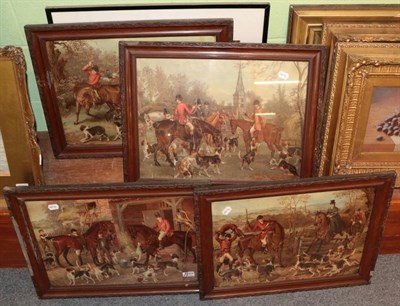 Lot 1084 - A set of four Victorian hunting lithographs together with a print after W.F Yeames R.A (5)