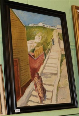 Lot 1099 - Guy Roddon (1919-2006) The pathway, signed, oil on board, 75cm by 49cm