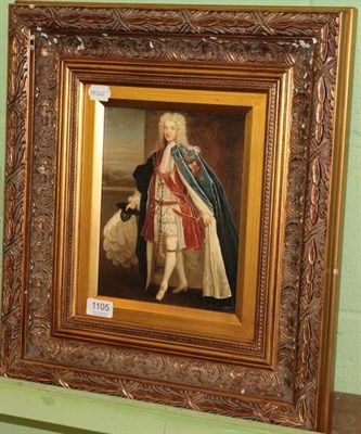 Lot 1105 - After Philippe Mercier, portrait of a Nobleman wearing the order of the garter, oil on board,...