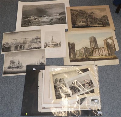 Lot 1113 - A folio of prints, all Yorkshire subjects