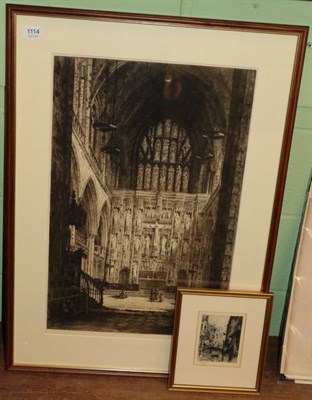 Lot 1114 - Winchester Cathedral, lithograph and another print (2)