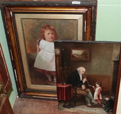 Lot 1115 - British School (19th century) At Grandfather's House, indistinctly signed, oil on canvas;...