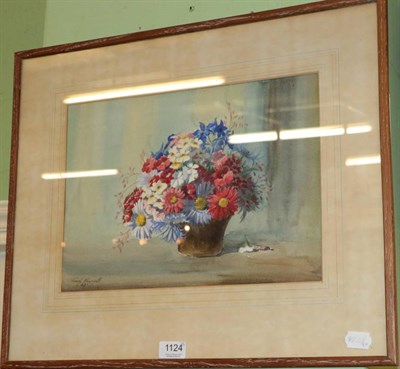 Lot 1124 - Joan Russell (20th century), English School, Still life of flowers, watercolour