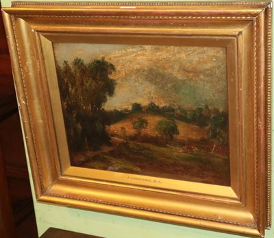 Lot 1125 - After John Constable, Cattle grazing, oil on canvas