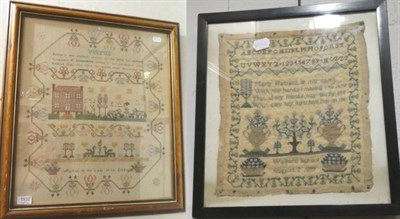Lot 1132 - A needlework sampler by Mary Havard, Walford school, 1839; together with a 20th century...