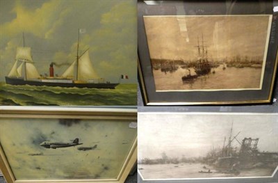 Lot 1135 - After W. Lionel Wyllie, a pair of shipping scenes; photogravures by the Autotype company; a...