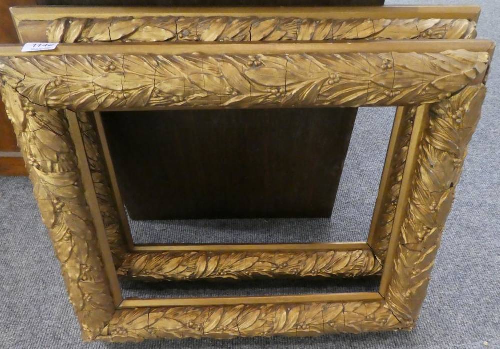Lot 1142 - A pair of gilt plaster picture frames