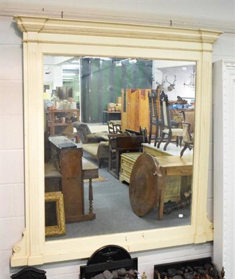 Lot 1185 - A large over-mantel mirror with painted frame