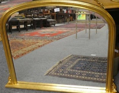 Lot 1189 - A gilt framed reproduction over mantle mirror