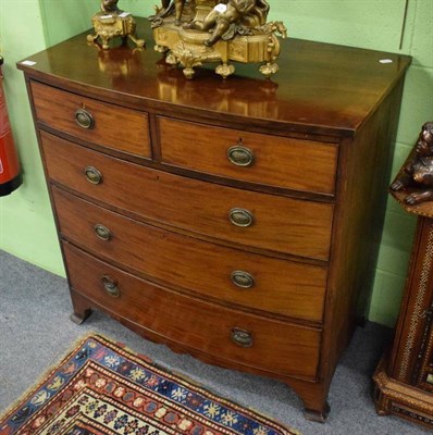 Lot 1199 - Late 19th century mahogany bow fronted five drawer chest