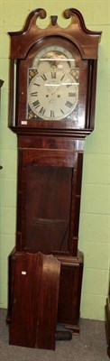 Lot 1203 - An early 19th century eight-day mahogany longcase clock signed Thomas Hill, Rochdale, painted...