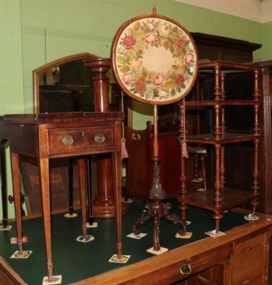 Lot 1207 - George III mahogany and boxwood strung card table with hinged leaves