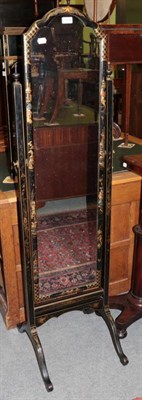 Lot 1208 - A 1920's/30's chinoiserie cheval mirror