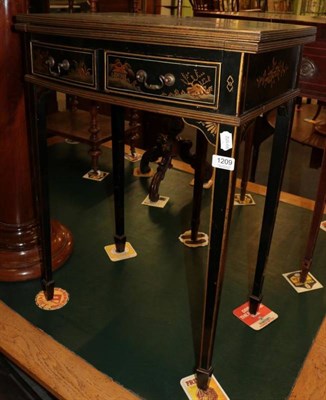 Lot 1209 - A 1920's/30's chinoiserie decorated fold over card table