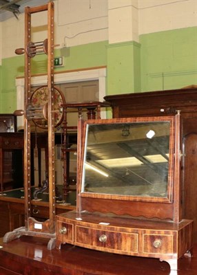 Lot 1222 - George III mahogany dressing table mirror, the base with three drawers together with a wool winder