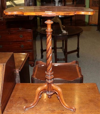 Lot 1235 - Victorian figured walnut tripod table