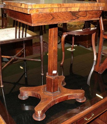 Lot 1283 - Victorian rosewood chess-top gaming table with hinged leaf