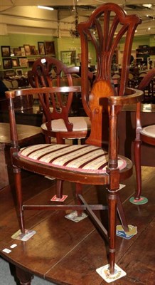 Lot 1287 - Edwardian mahogany marquetry inlaid armchair