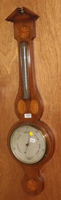 Lot 1325 - An inlaid oak barometer, the dial inscribed C W Dixley & Son, 3 New Bond St, London