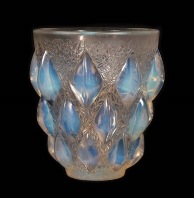 Lot 236 - René Lalique (French, 1860-1945): An Opalescent, Clear and Frosted Rampillon Glass Vase,...