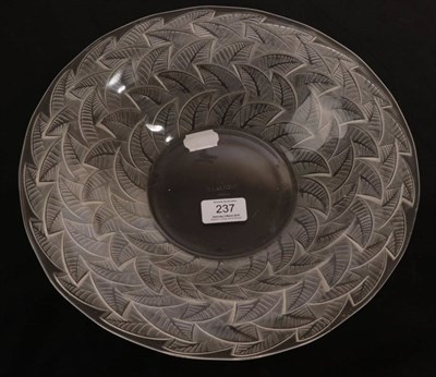 Lot 237 - René Lalique (French, 1860-1945): A Frosted and Clear Glass  Ormeaux Bowl, the underside...