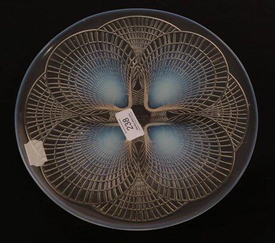 Lot 238 - René Lalique (French, 1860-1945): A Coquilles Opalescent and Clear Glass Plate, etched R...