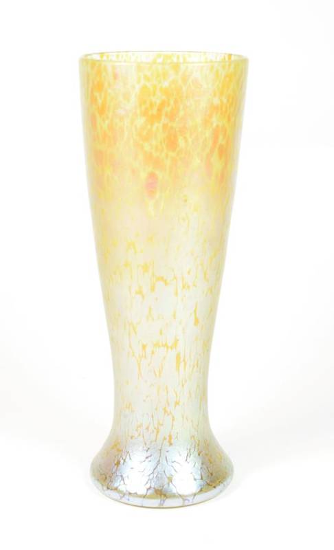 Lot 241 - A Loetz Gold Papillon Glass Vase, of tapering form, unmarked, 24.5cm