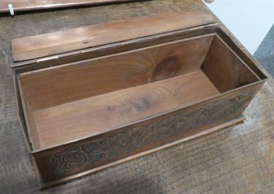 Lot 249 - A Keswick School of Industrial Arts Copper Hinged Rectangular Box, chased with roses and foliage to