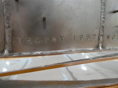 Lot 262 - The Topham Trophy: A White Metal Horse Racing Trophy, modelled as an abstract horse race,...