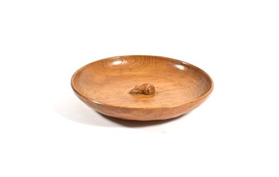 Lot 309 - Mouseman: A Robert Thompson of Kilburn English Oak Circular Fruit Bowl, hand tooled interior...