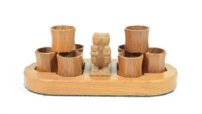 Lot 340 - Beaverman: A Colin Almack of Sutton-under-Whitestonecliffe English Oak Napkin Ring Stand, with...