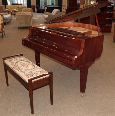 Lot 377 - A Zimmerman Baby Grand Piano, model 399356, modern, on square tapering legs with brass capped...