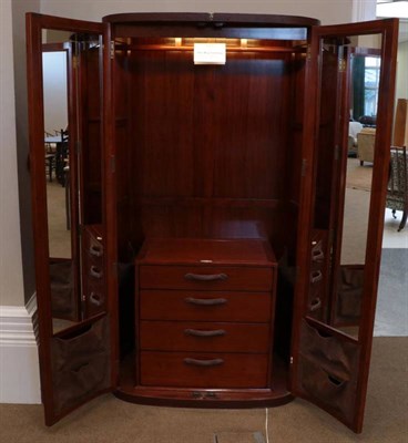 Lot 393 - Star Bay Furniture: A Malaga Indian Rosewood Two-Door Wardrobe, model *096, modern, with two...