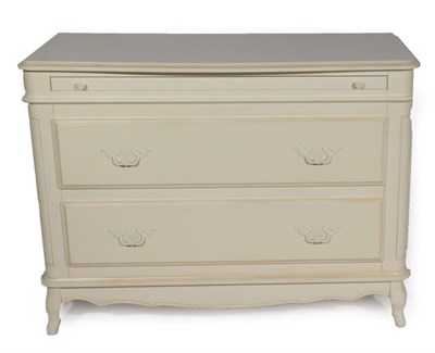 Lot 401 - A Laura Ashley Cream Painted Provençale Range Chest, modern, with pull-out brushing slide...