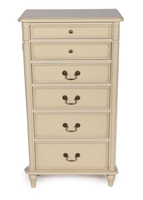 Lot 406 - A Laura Ashley Ivory Painted Clifton Range Six Drawer Narrow Chest, modern, the graduated...