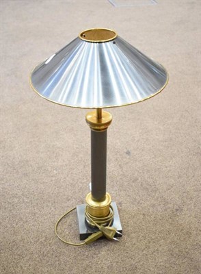 Lot 442 - Laurent Charles for Charles Paris: A Venturi Nickel, Bronzed and Brass Table Lamp, modern,...