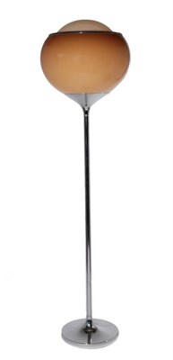 Lot 443 - Harvey Guzzini: A 1970's Floor Lamp, designed by Franco Brescianni, with chromed tulipwood...