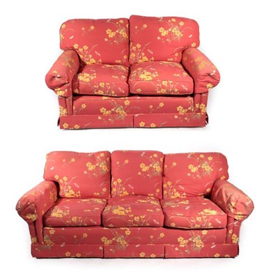Lot 482 - Wesley-Barrel: A Three-Seater and Two-Seater Sofa, circa 2003, with floral upholstery and...