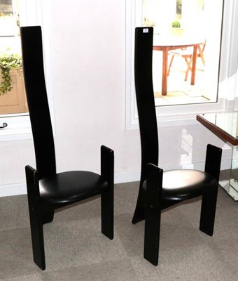 Lot 486 - A Pair of Black Golem Chairs, by Vico Magistretti for Poggi 1969, with rectangular shaped...