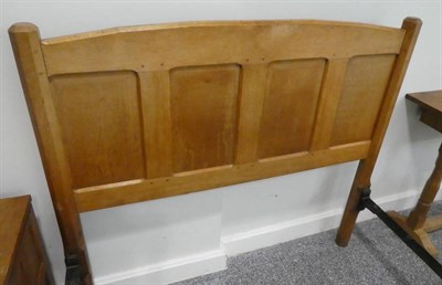 Lot 497 - A Pair of English Oak 4' Panelled Beds, designed by Gordon Russell, the headboards with shaped...