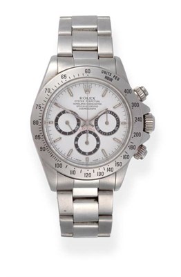 Lot 59 - A Stainless Steel Automatic Chronograph Wristwatch, signed Rolex, Oyster Perpetual, Superlative...